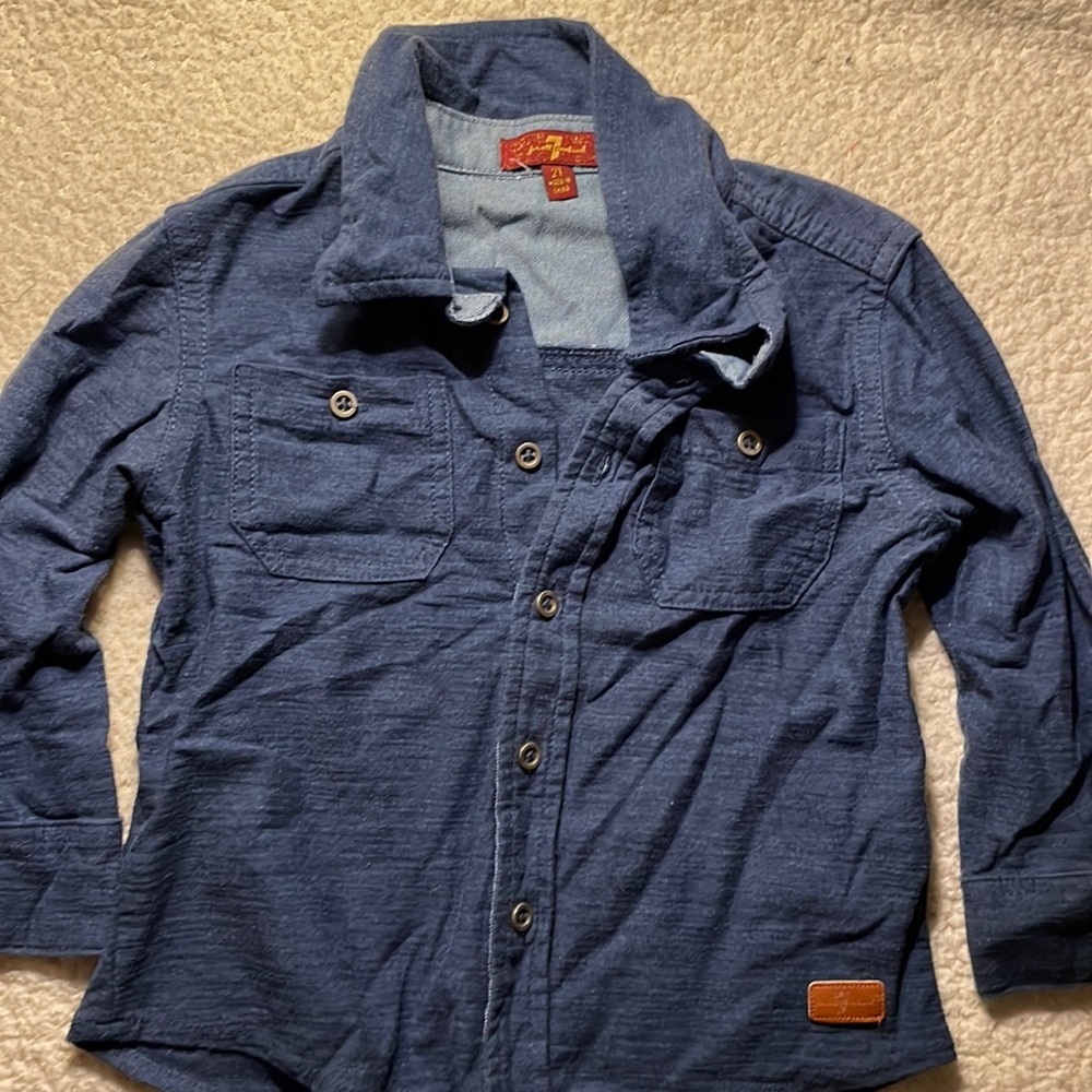 7 for all mankind trendy button down for kids